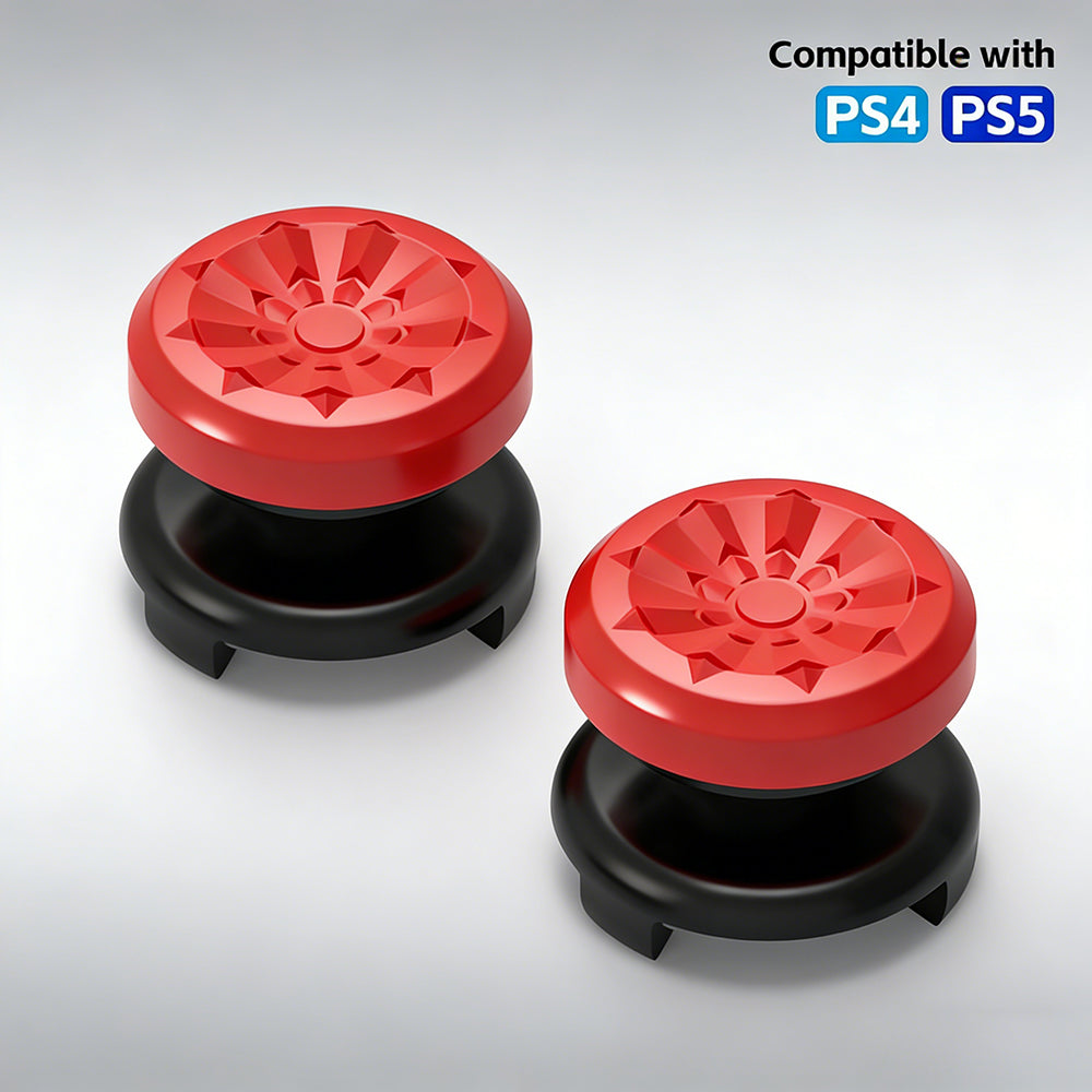 PS5 & PS4 Controller Thumbsticks Extenders – Adjustable Height (10mm/15mm) Anti-Slip Silicone Grips