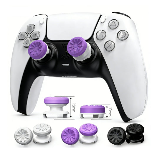 PS5 & PS4 Controller Thumbsticks Extenders – Adjustable Height (10mm/15mm) Anti-Slip Silicone Grips