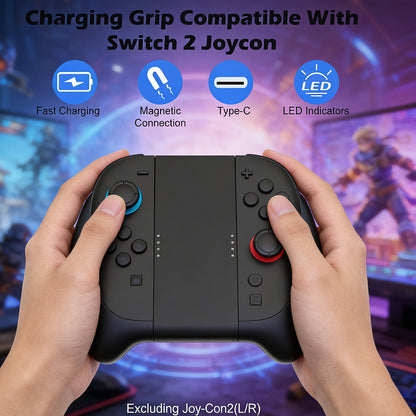 SWCHL® Pro Wired Charging Grip – Ergonomic Handle for Switch 2 & Joy-Con Controllers