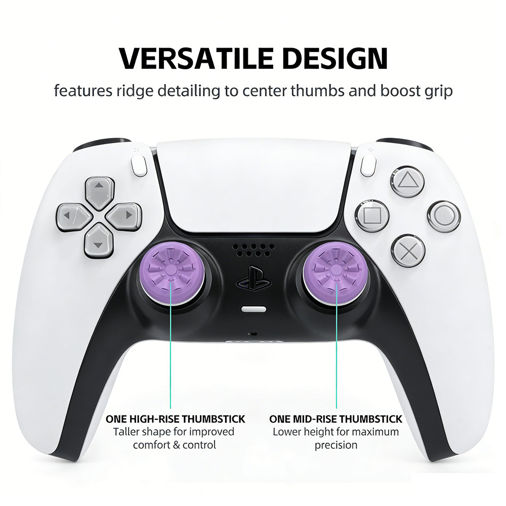 PS5 & PS4 Controller Thumbsticks Extenders – Adjustable Height (10mm/15mm) Anti-Slip Silicone Grips