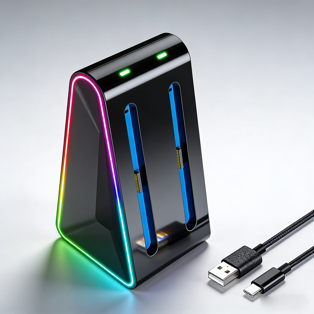 SWCHL® RGB Fast Charging Dock for Nintendo Switch 2 – Dynamic Rainbow LED Joy-Con Station