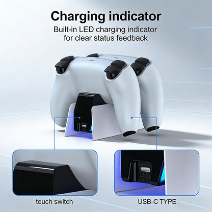 SWCHL PS5 Controller Charger Station, Fast Charging Dock for DualSense Wireless Controllers